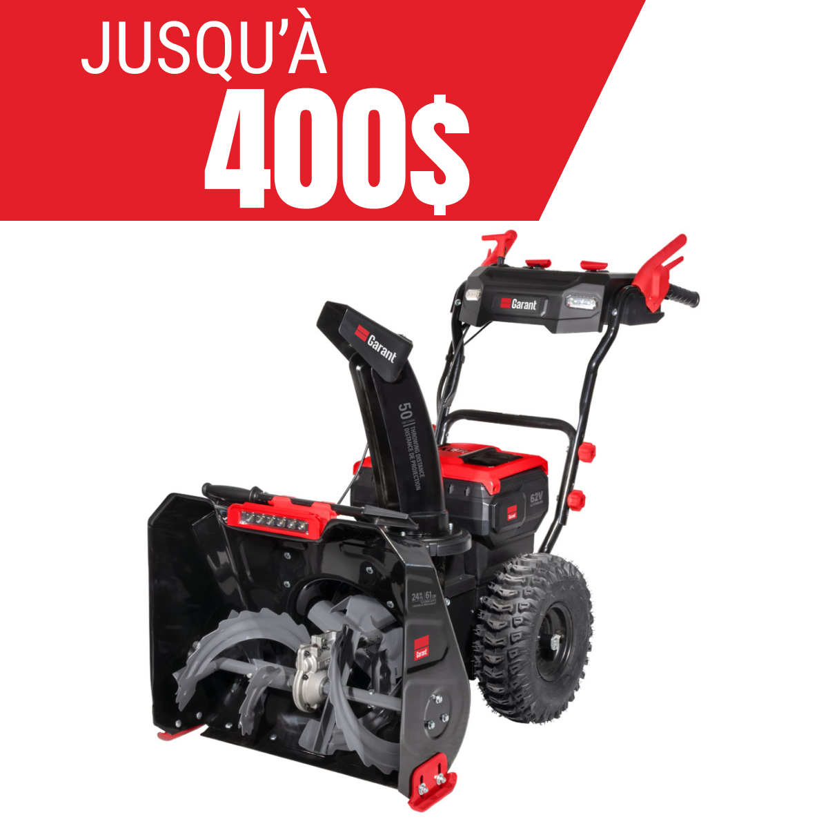 Jusqu’à 400$ de rabais sur les souffleuses à neige!