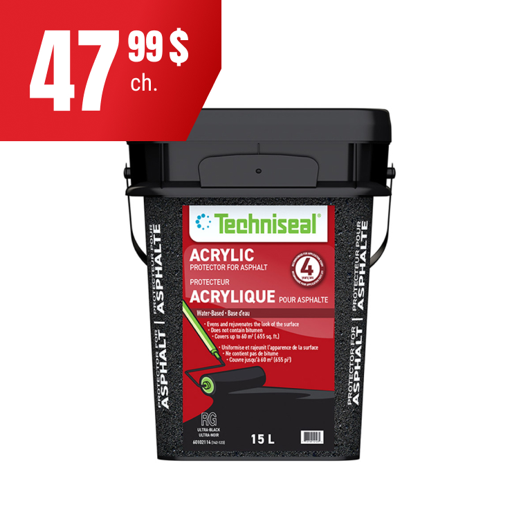 Protecteur acrylique pour asphalte, 15 L à 47,99 $.