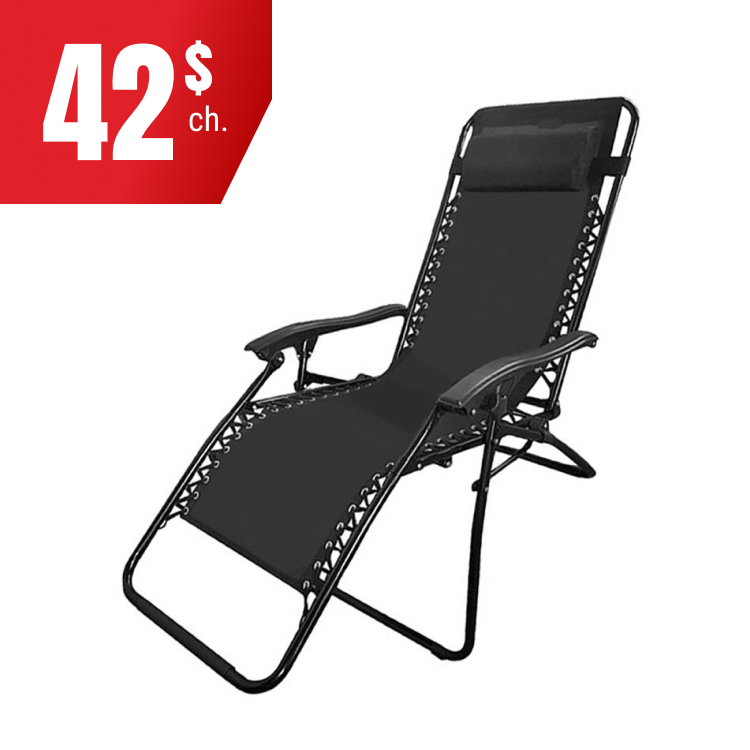 Chaise pliante zéro gravité à 42 $
