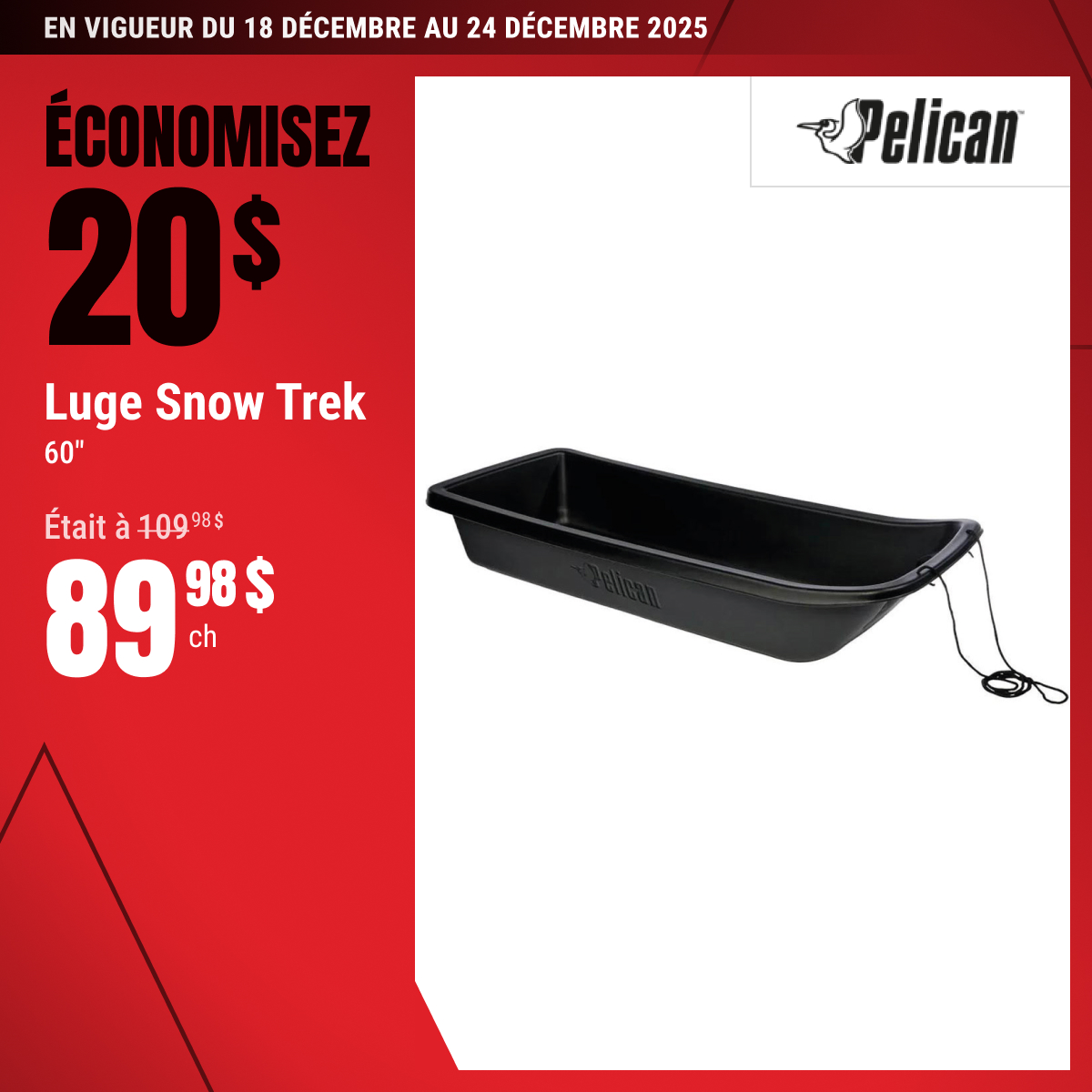 Économisez 20$ sur la luge sélectionnée!