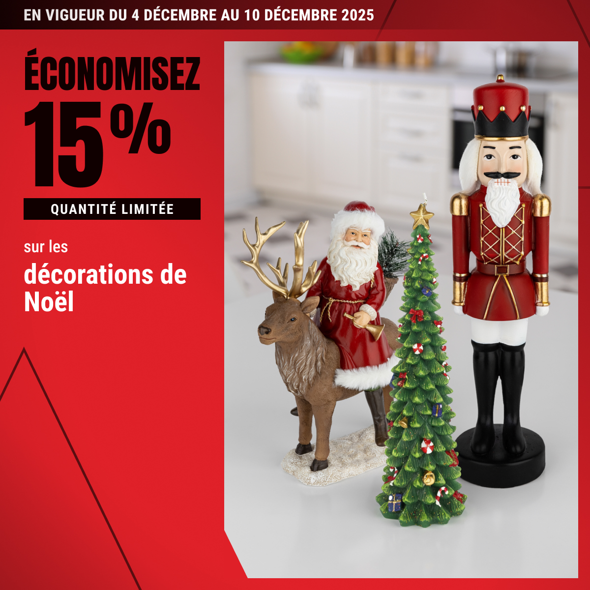 Économisez 15% sur les décorations de Noël!