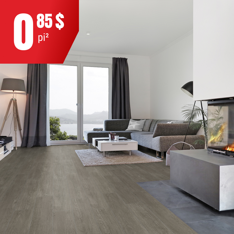 Plancher laminé, chêne gris.