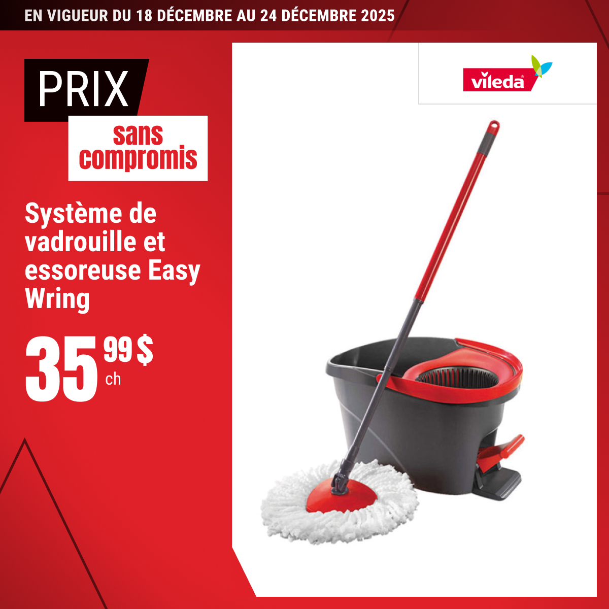 Prix sans compromis sur le système de vadrouille et essoreuse Easy Wring!