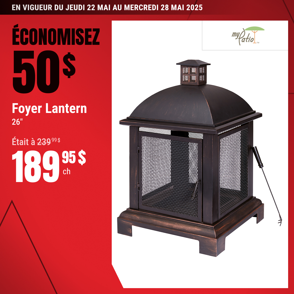 Économisez 50 $ sur le foyer Lantern !
