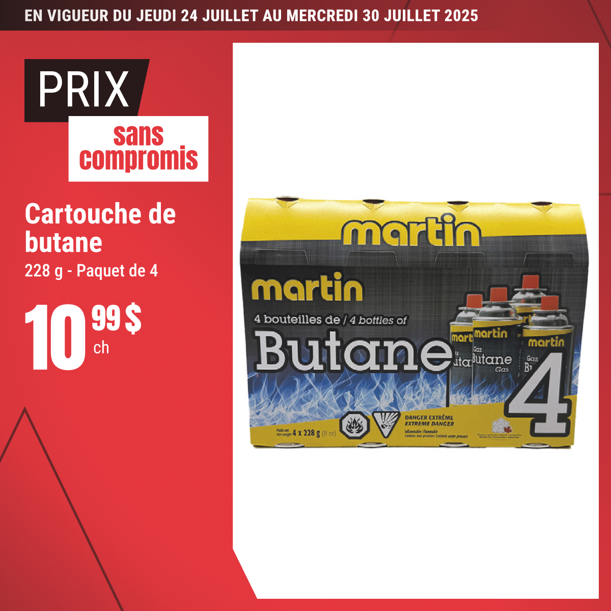 Prix sans compromis sur les cartouche de butanes sélectionnées