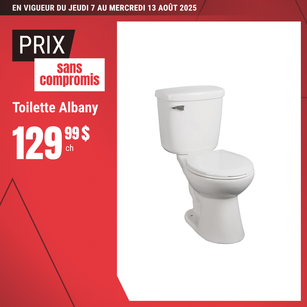 Prix sans compromis sur la toilette Albany