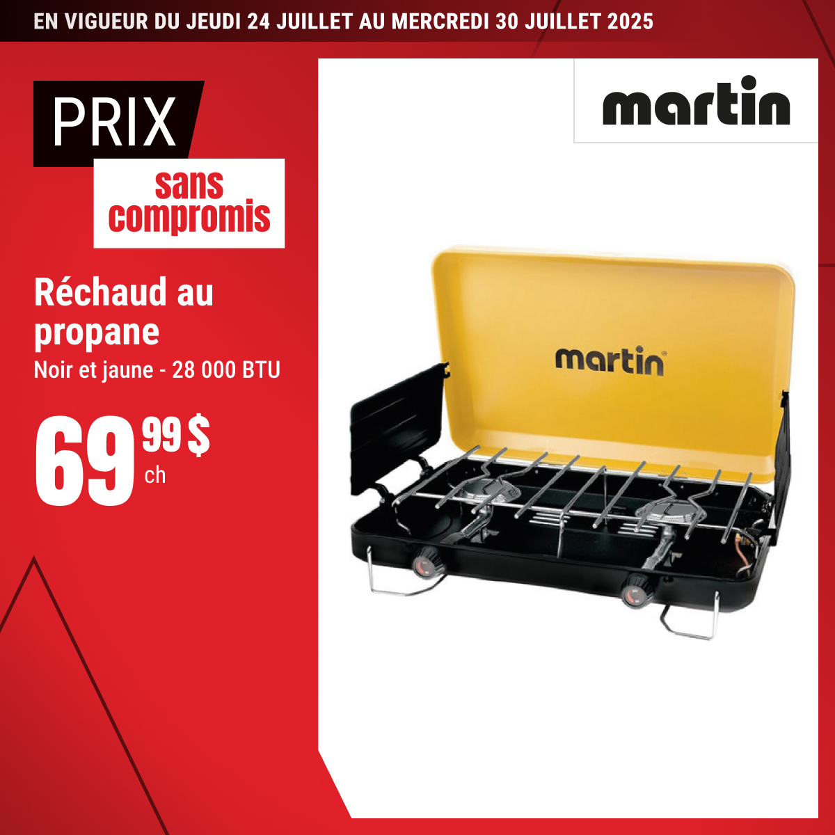 Prix sans compromis sur le réchaud au propane sélectionné
