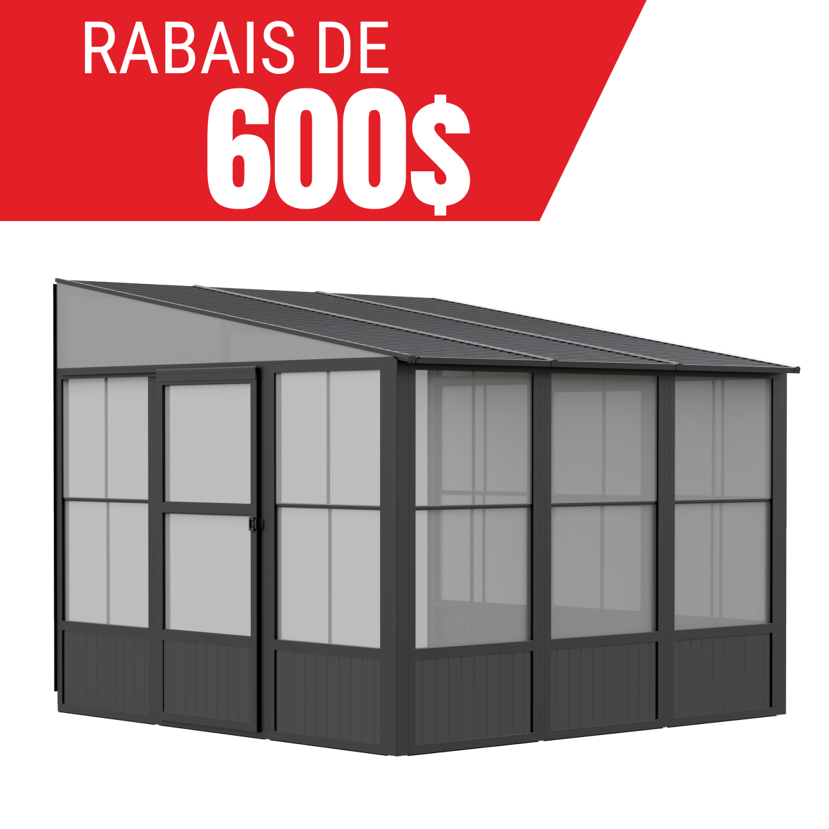 Rabais de 600$ sur le solarium mural Charleston!