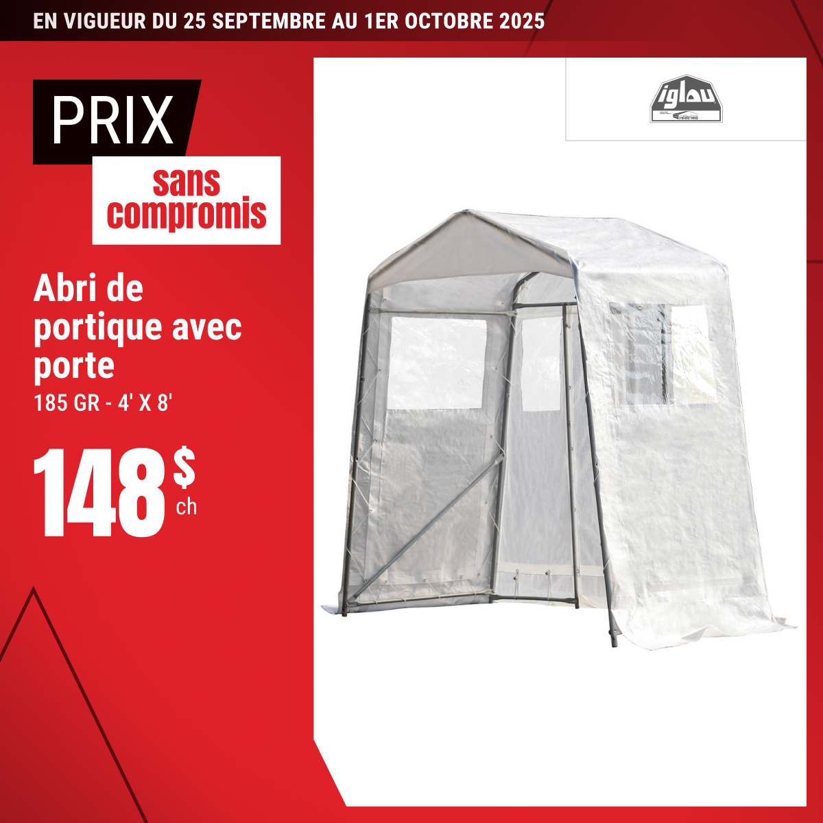 Prix sans compromis sur l’abri de portique sélectionné !