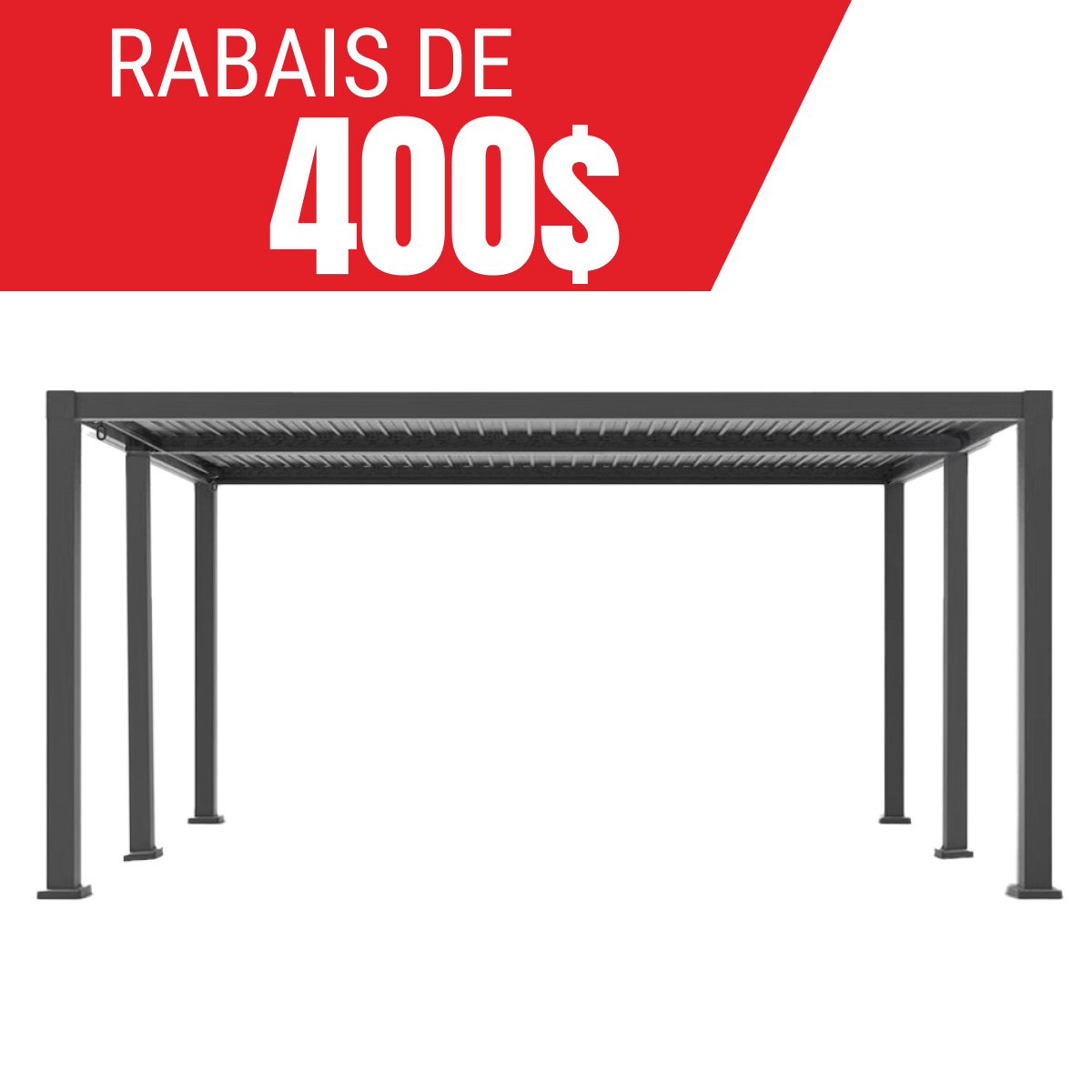 Rabais de 400$ sur la pergola Exotica 13’ x 20’!