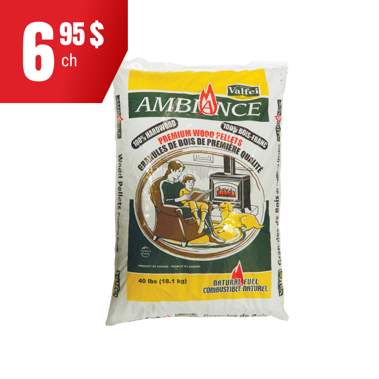 Granules de bois dur, sac de 40 lb.