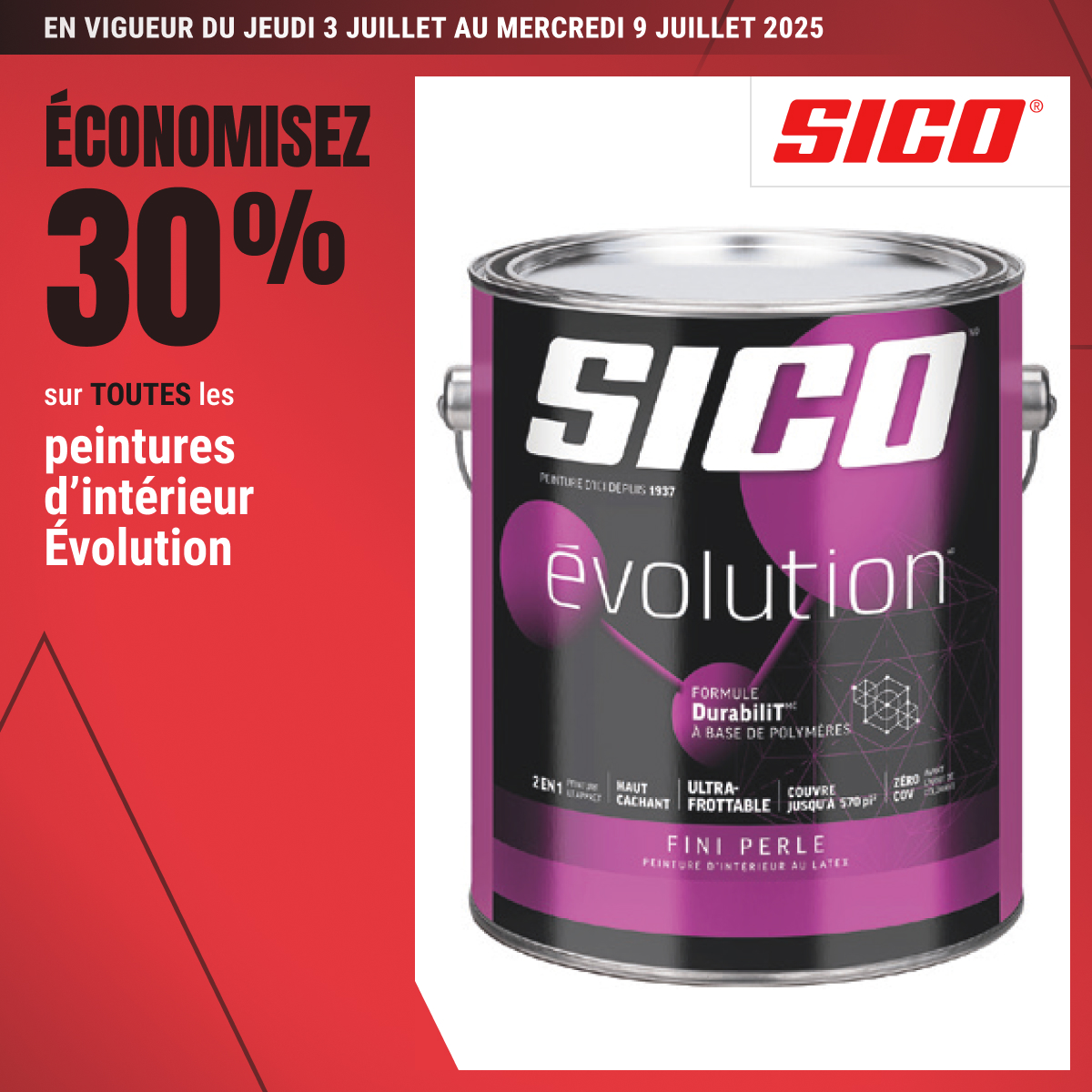 Économisez 30 % sur toutes les peintures d’intérieur Évolution !
