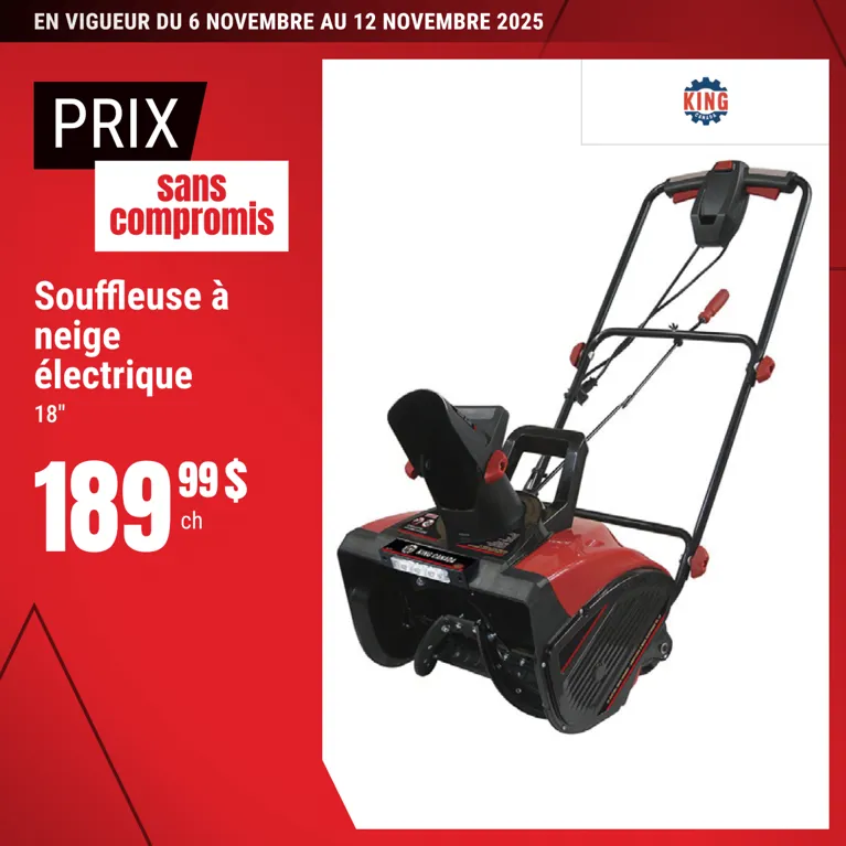 Prix sans compromis sur la souffleuse à neige électrique sélectionnée!