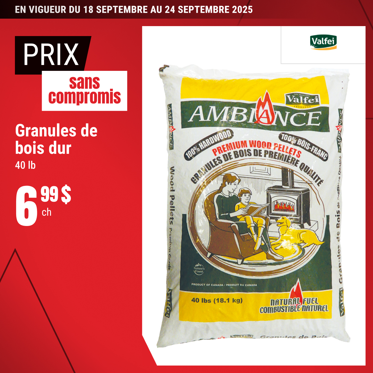 Prix sans compromis sur la granule de bois dur Ambiance !