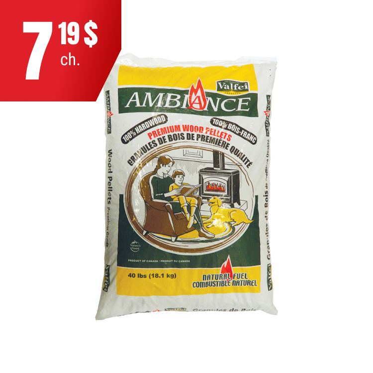 Sac de granules de bois dur de 40 lb à 7,19 $.