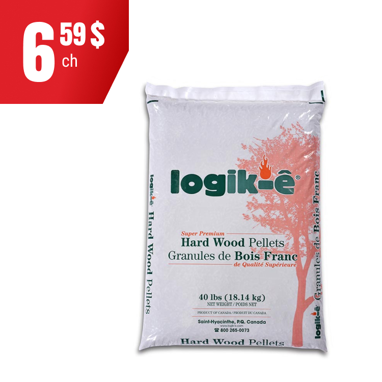 Granules de bois franc, sac de 40 lb.