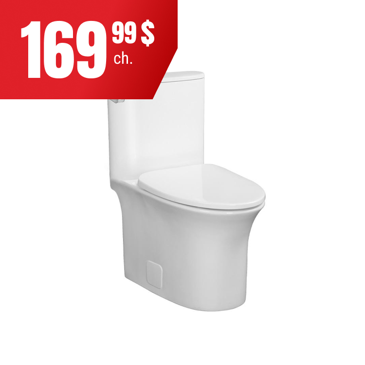 Toilette allongée jupée Aspen à 169,99 $.