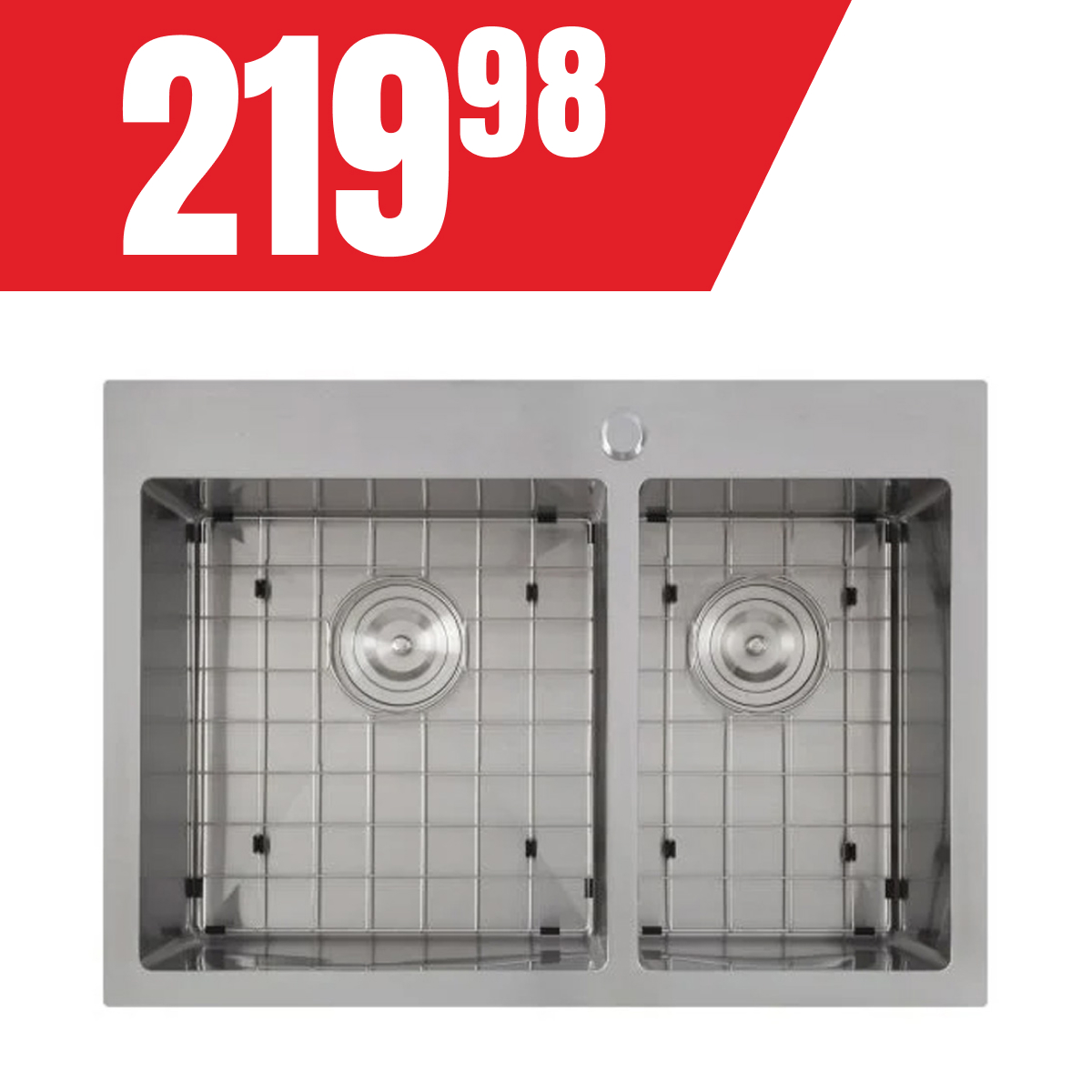 Évier double en acier inoxydable à seulement 219,98$!