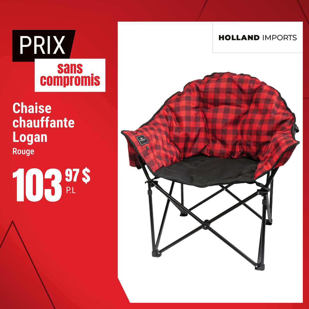 Prix sans compromis sur la chaise chauffante Logan !