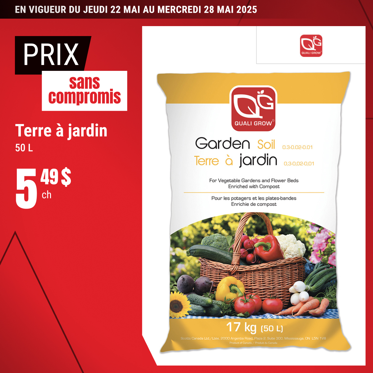 Prix sans compromis sur la terre à jardin sélectionnée !