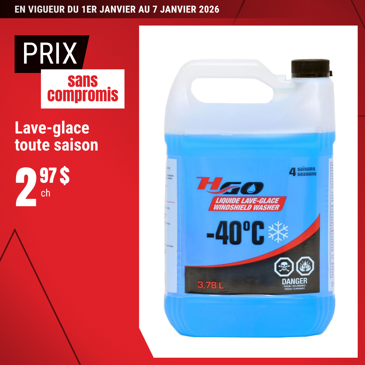 Prix sans compromis sur le lave-glace sélectionné!