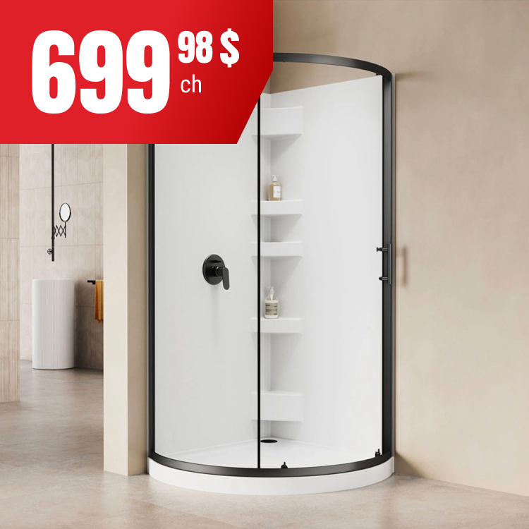 Économisez 100 $ sur l’ensemble de douche en coin Opaline.