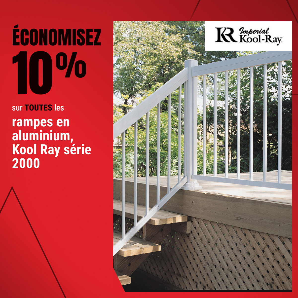 Économisez 10 % sur TOUTES les rampes en aluminium Kool Ray série 2000 !