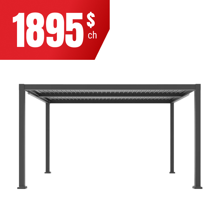 Économisez 300 $ sur la pergola Exotica 10′ x 13′ de couleur noire.