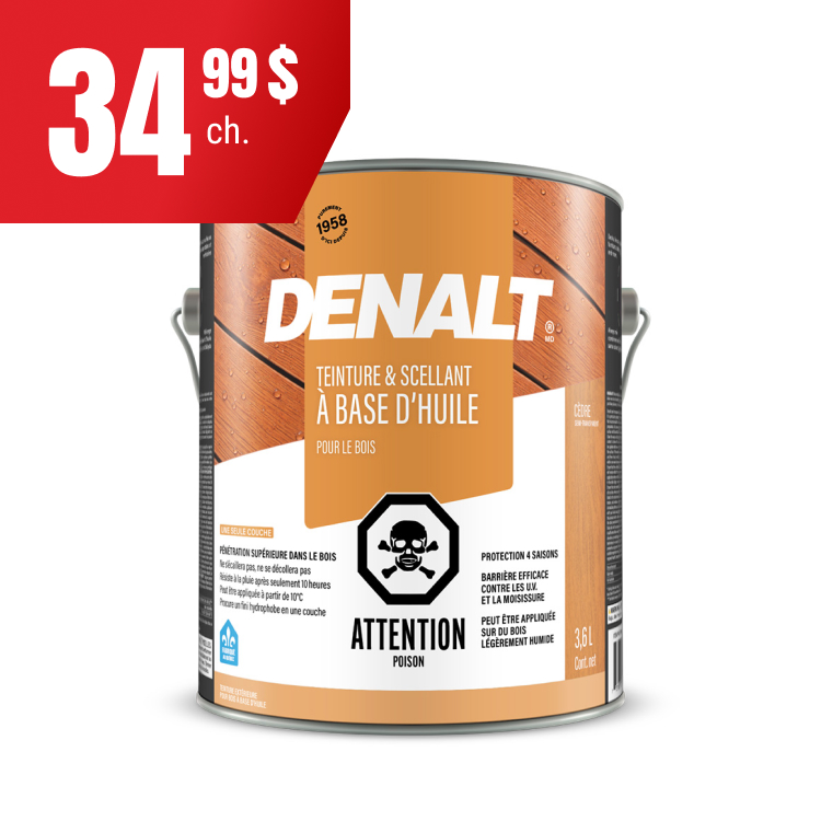 Économisez 30 % sur les teintures d’extérieur à l’huile semi-transparent.