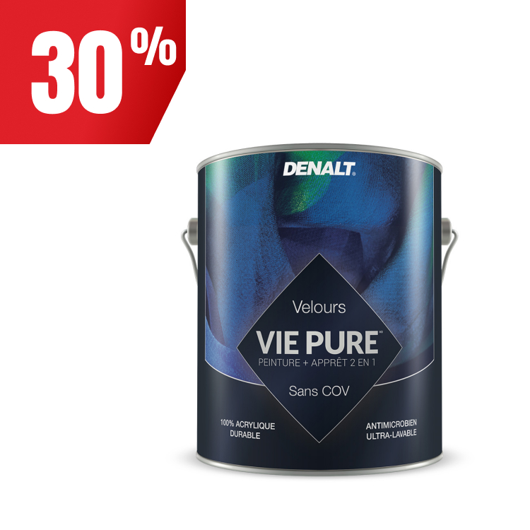 Économisez 30 % sur la peinture d’intérieur Vie Pure de Denalt.