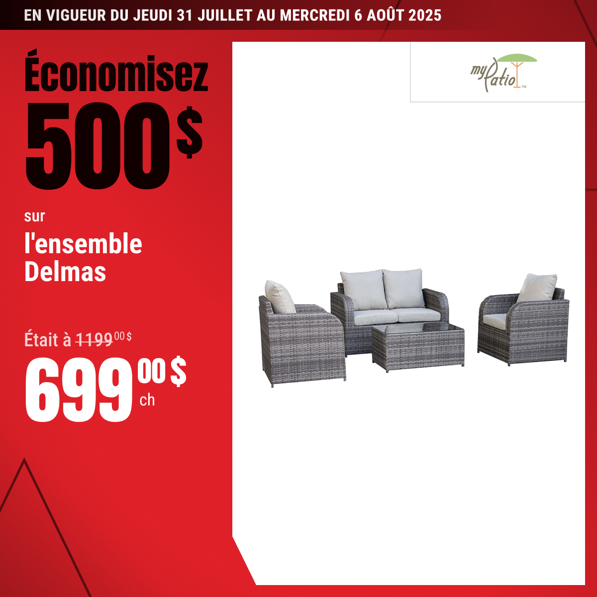 Économisez 500$ sur l’ensemble Delmas