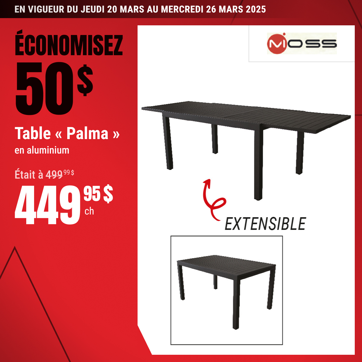 Économisez 50 $ sur la table « Palma »