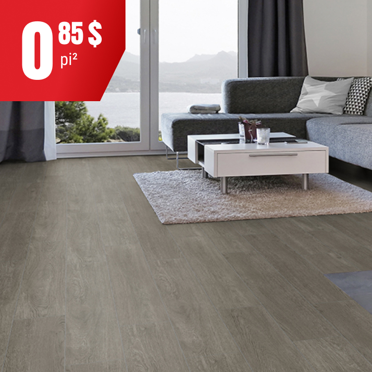 Plancher laminé à 0,85 $/pi2.
