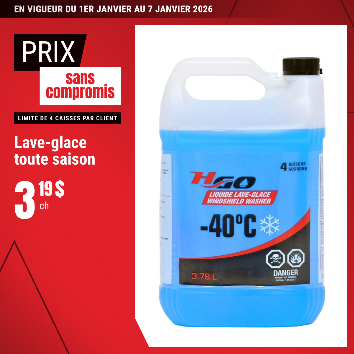 Prix sans compromis sur le lave-glace sélectionné!