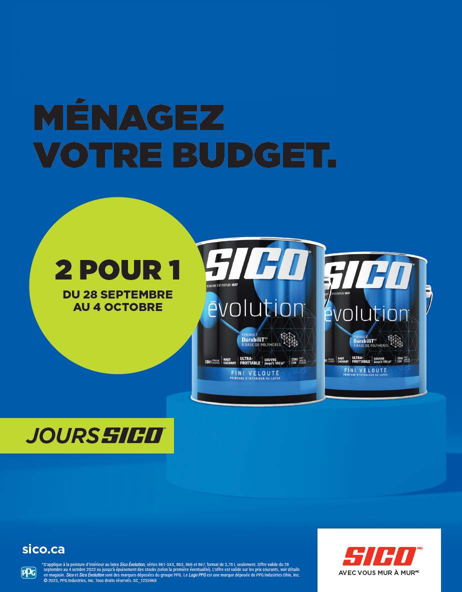 2 pour 1 peinture SICO Muse et Évolution