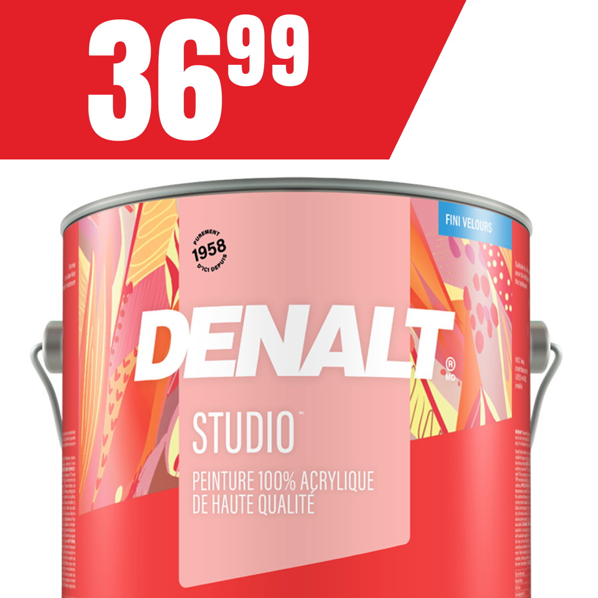 Peinture d’intérieur Studio 3,7 litres à seulement 36,99$!