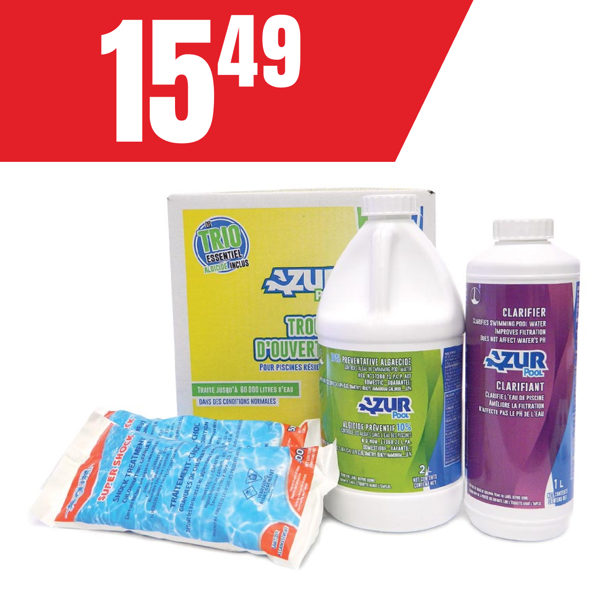 Trousse d’ouverture de piscine à 15,48$!
