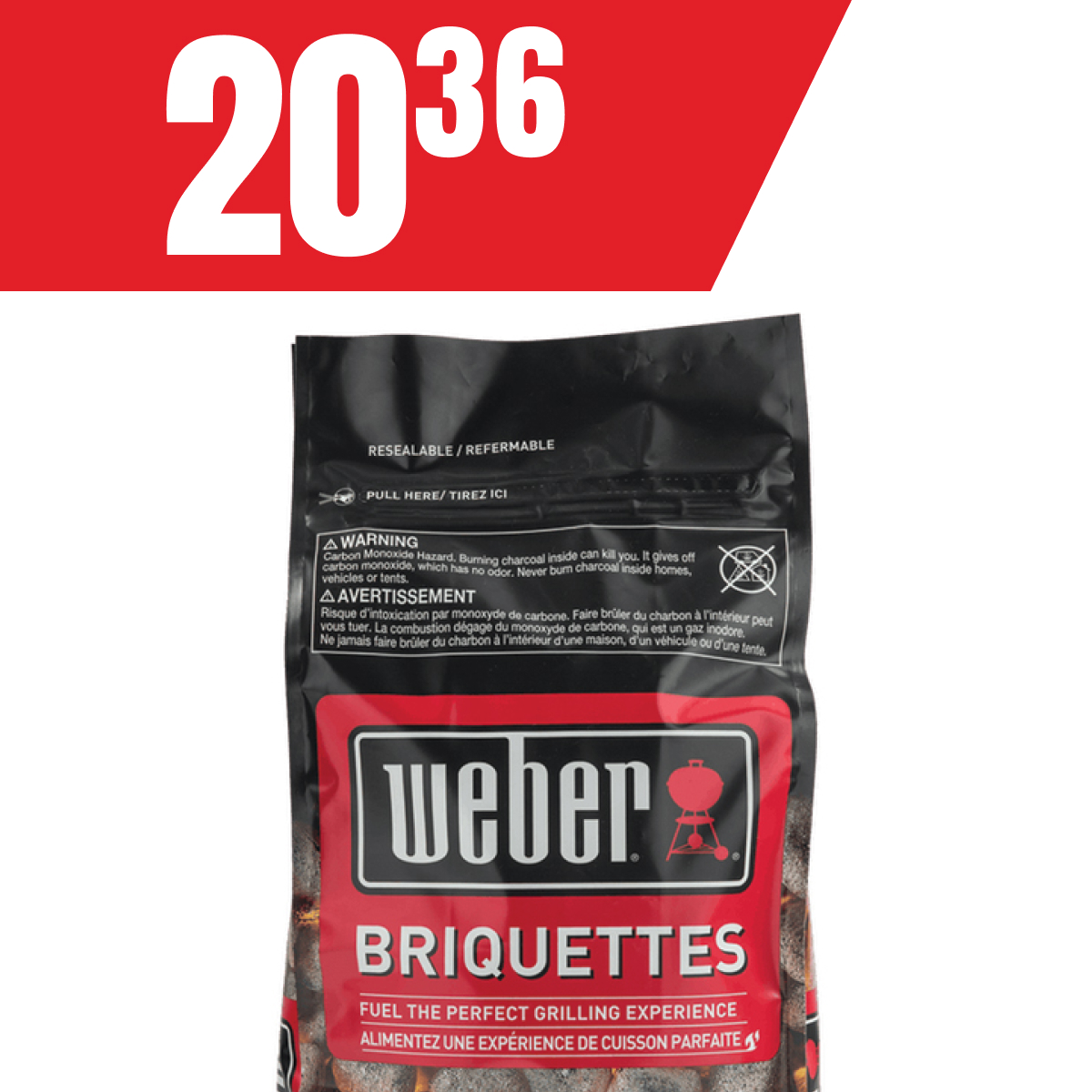 Briquettes de charbon de bois à 20,36$!
